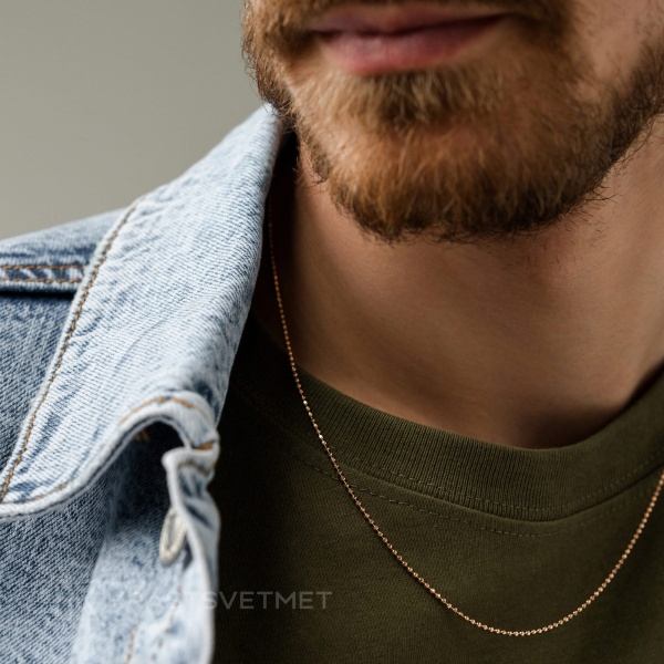 Цепь из красного золота 585, плетение «Перлина»